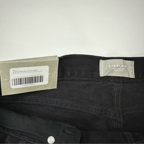 Everlane Uniform Men’s NWT Black Mid-Rise The Slim Fit Minimalist Jean W35/L32 - Picture 5 of 10